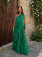 Isobel | One-Shoulder Chiffon Maxi Dress