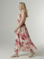 Paulette | Gathered Halter Midi Dress