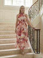 Paulette | Gathered Halter Midi Dress