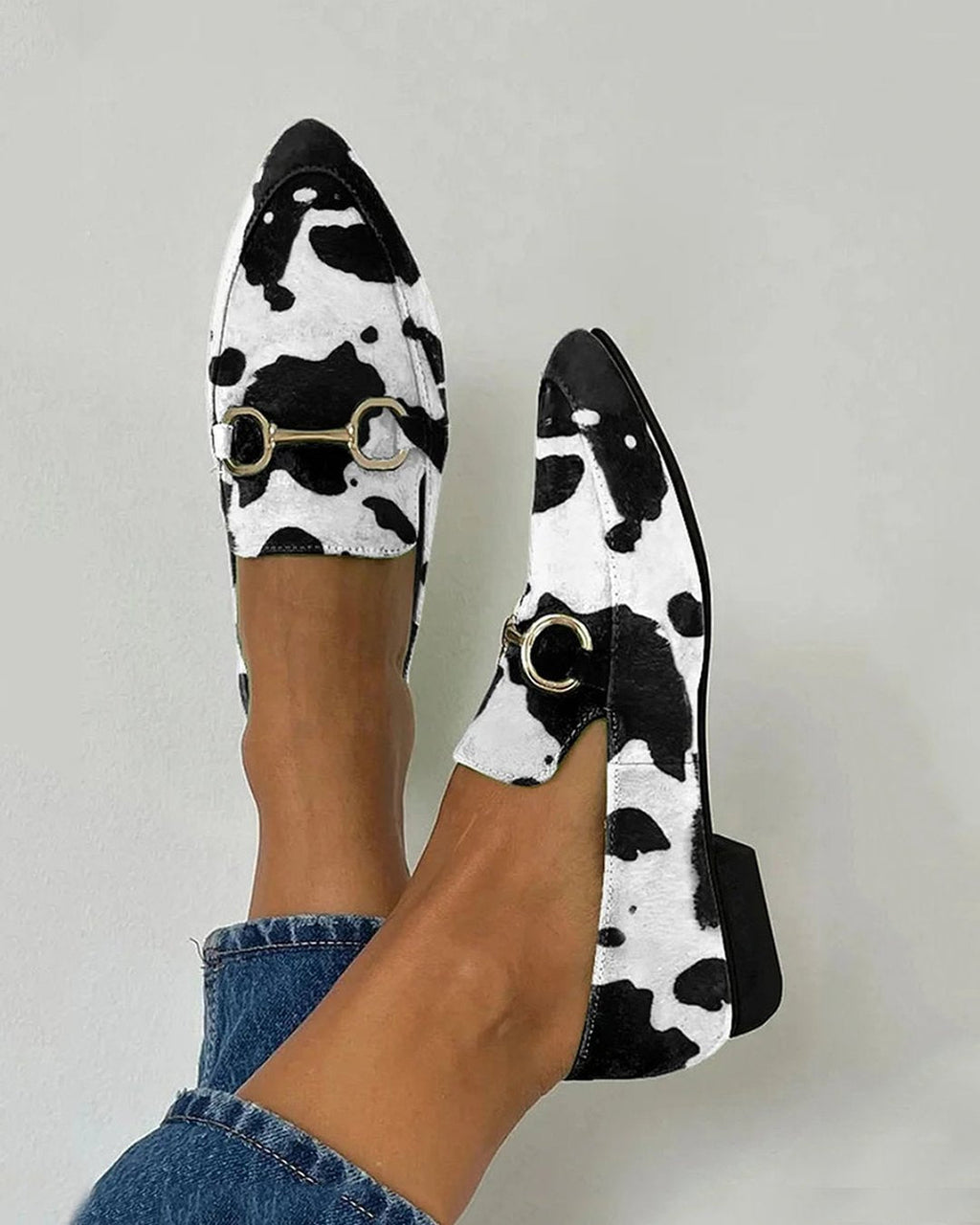 Carmella | Printed Loafers with Buckle Detail