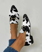 Carmella | Printed Loafers with Buckle Detail