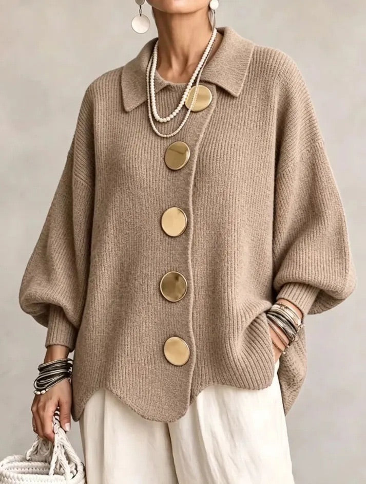 Lisette | Cozy Scalloped Hem Cardigan