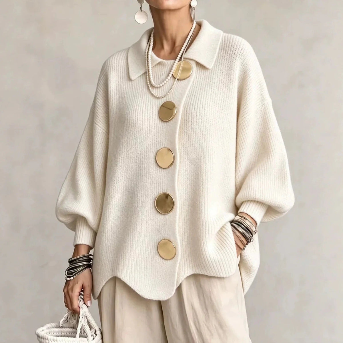 Lisette | Cozy Scalloped Hem Cardigan