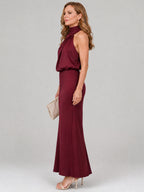 Muriel | Sleeveless Draped Neck Midi Dress