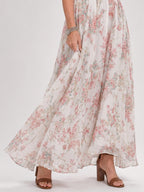 Maurine | Floral Print Flowing Skirt Midi Dress