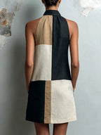 Dagmar | Colorblock Halter Mini Dress