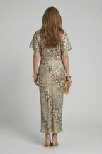 Taryn | Abstract Print Twist Waist Midi Dress