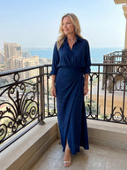 Colleen | Long Sleeve Wrap Front Maxi Dress