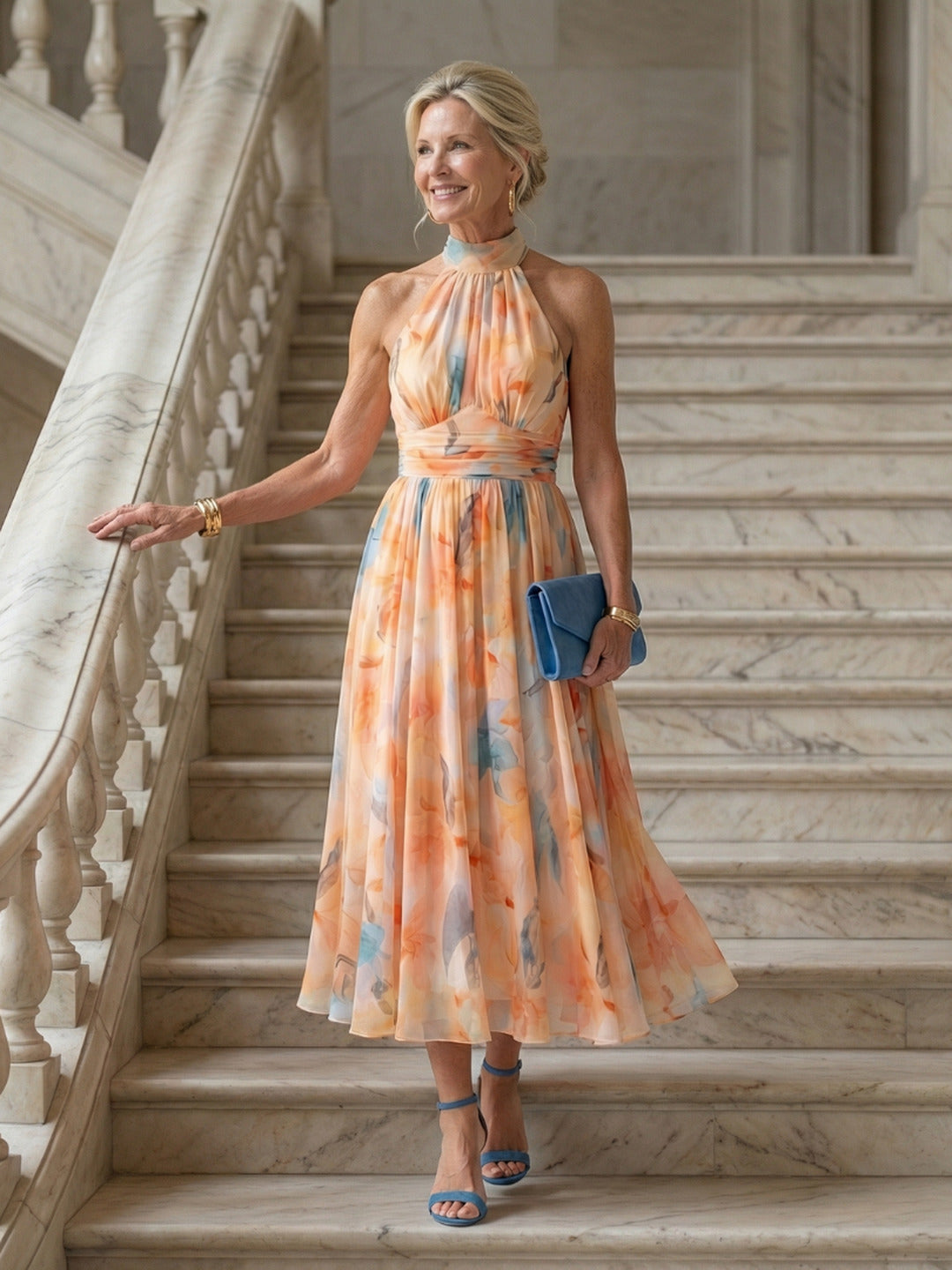 Margaret | Soft Halter Midi Dress