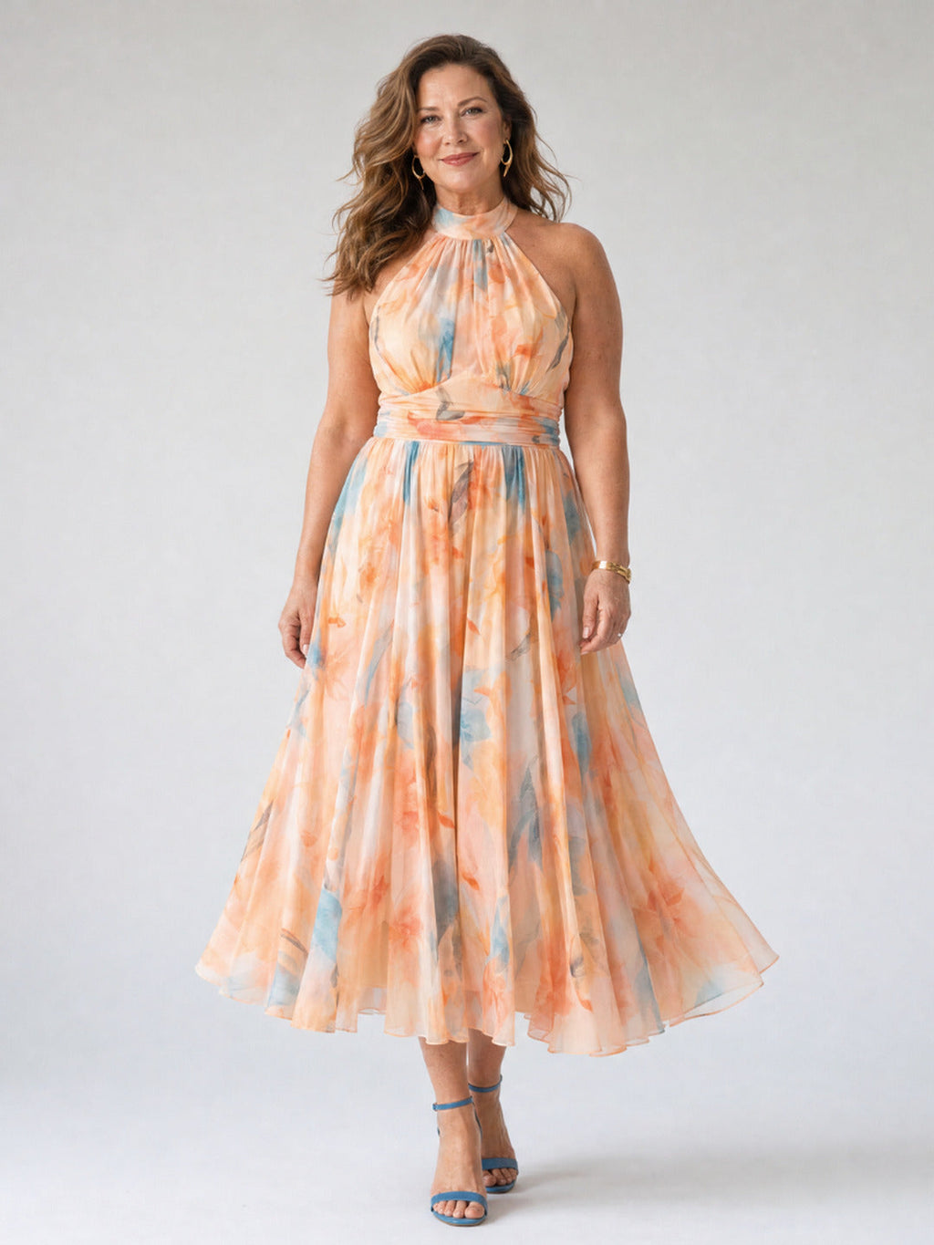 Margaret | Soft Halter Midi Dress