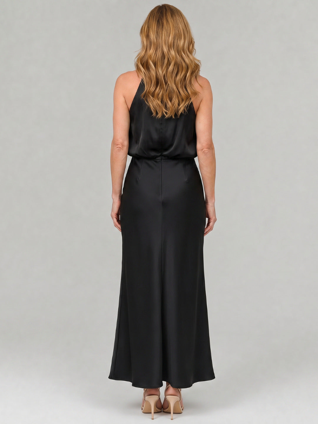 Muriel | Sleeveless Draped Neck Midi Dress