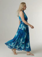 Paulette | Gathered Halter Midi Dress