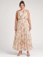 Denise | Halter Neck Floral Midi Dress