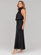 Muriel | Sleeveless Draped Neck Midi Dress
