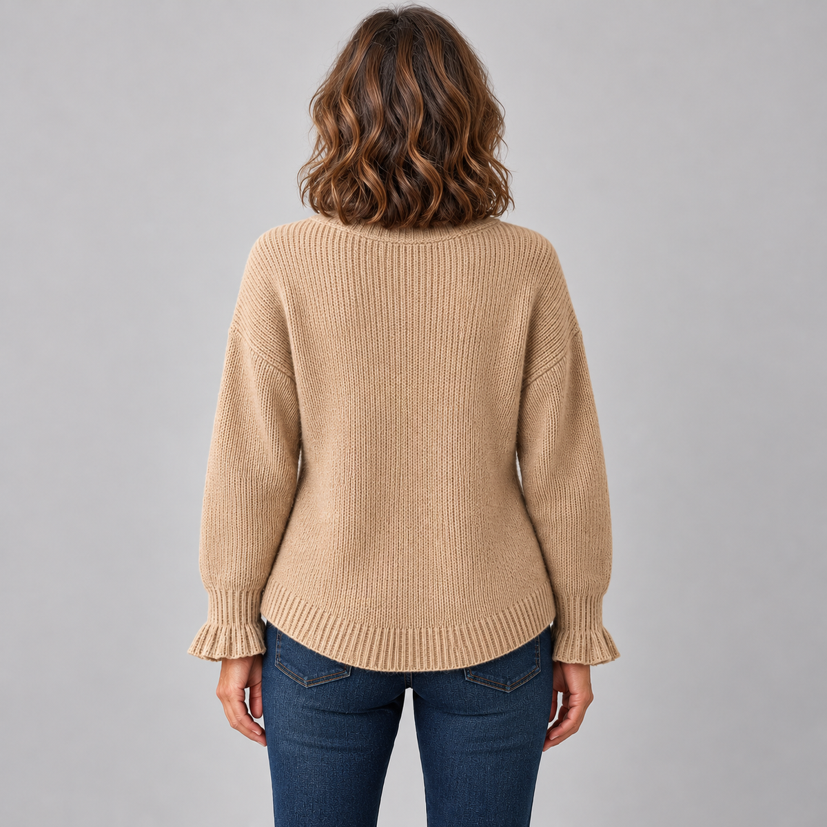 Amelie™ | Button-Detail V-Neck Sweater