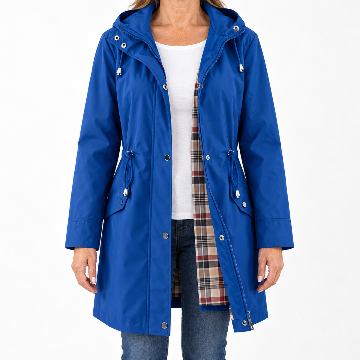 Marielle | Tartan-Lined Rain Parka