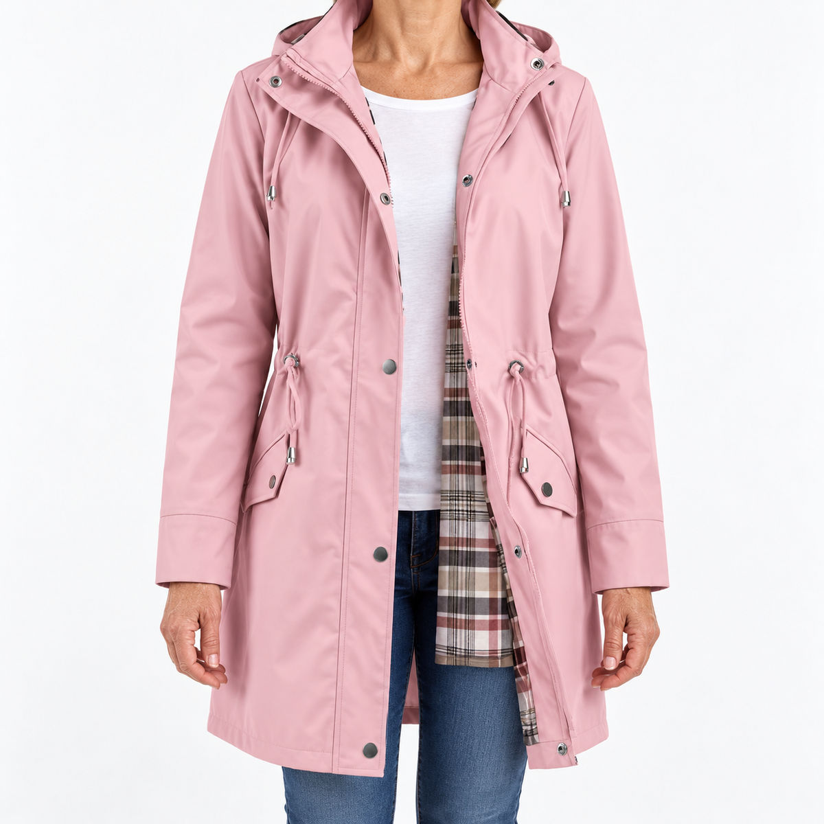 Marielle | Tartan-Lined Rain Parka