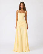 Phoebe | Maxi Dress With Ruched Square Neckline