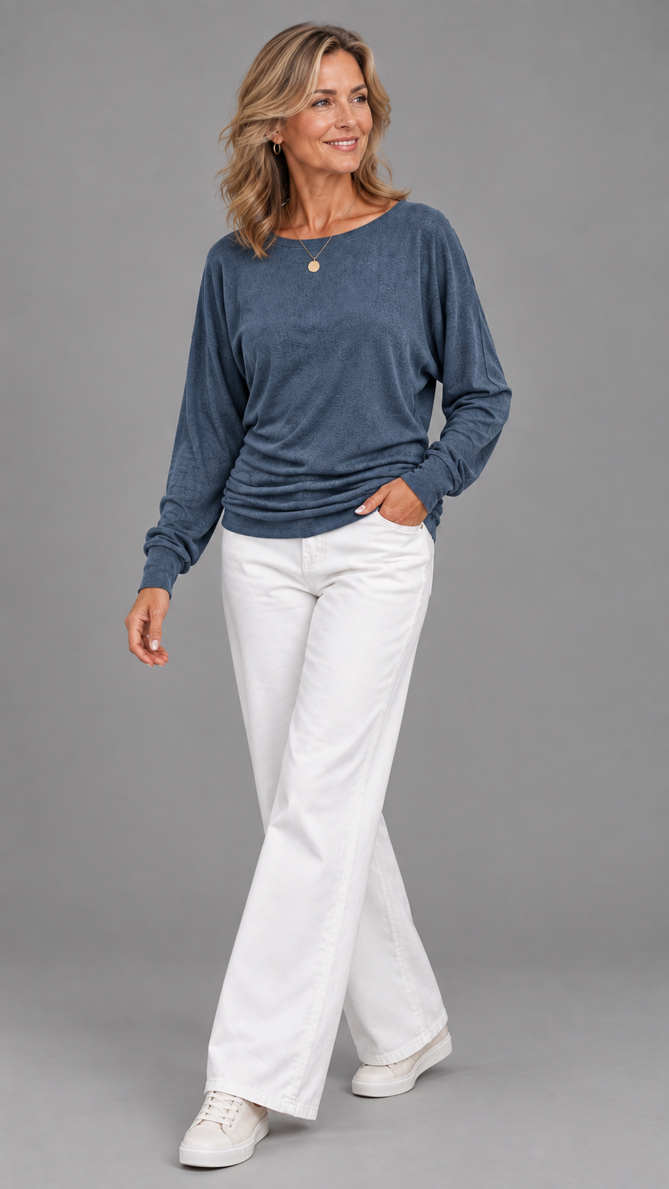 Womens Long Sleeve Shirts Ruched Hem Fall Tops Lightweight Sweaters