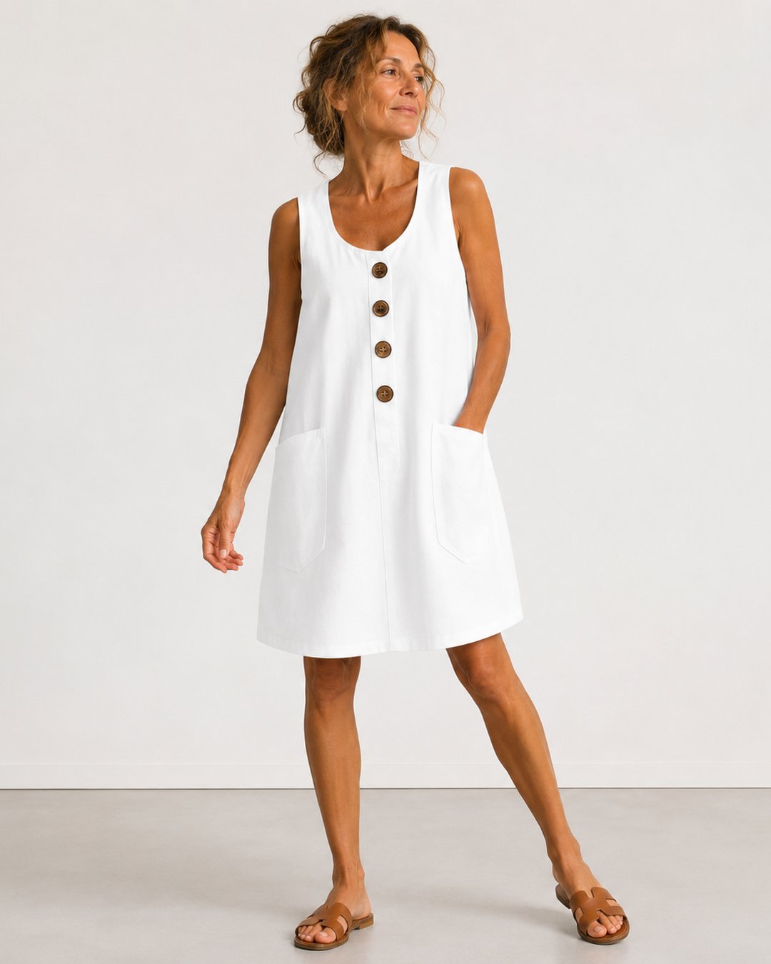 Blaire | Sleeveless Button-Front Mini Dress