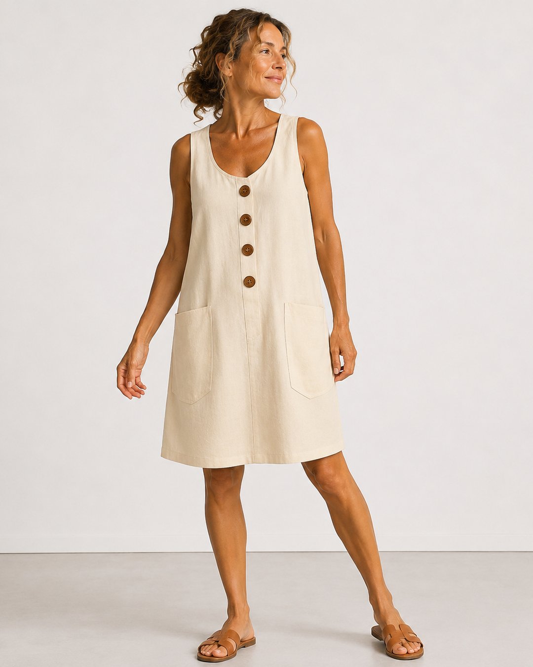 Blaire | Sleeveless Button-Front Mini Dress