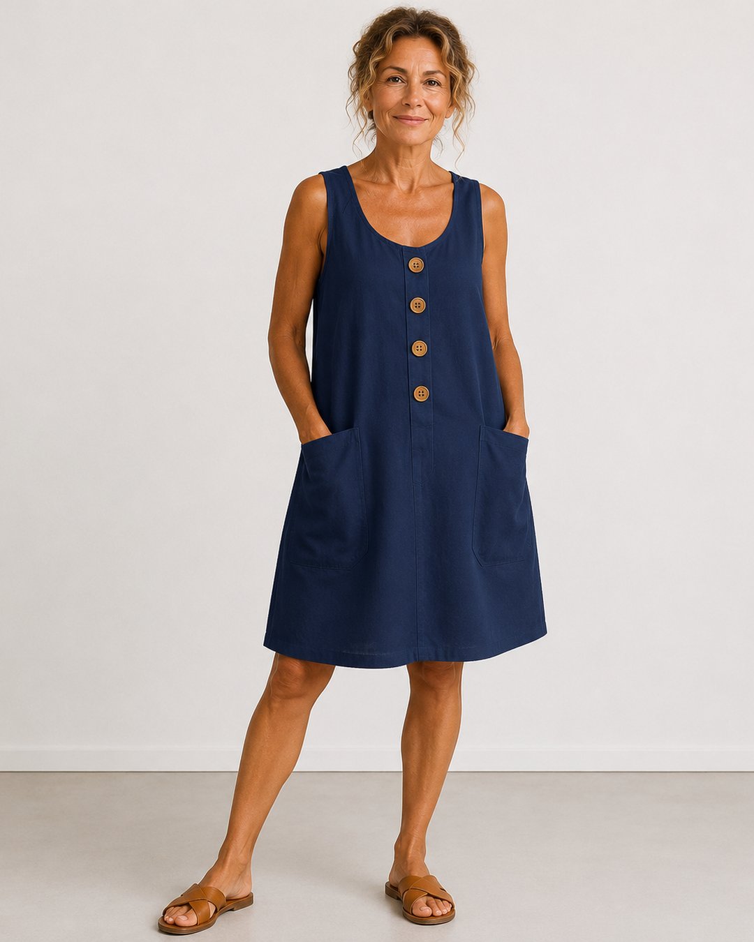 Blaire | Sleeveless Button-Front Mini Dress
