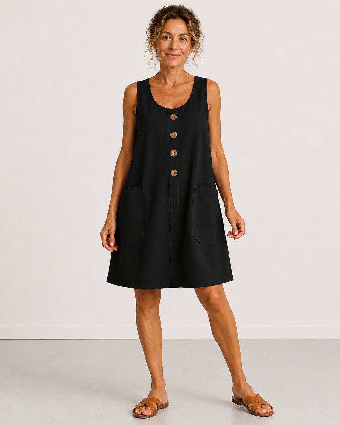 Blaire | Sleeveless Button-Front Mini Dress