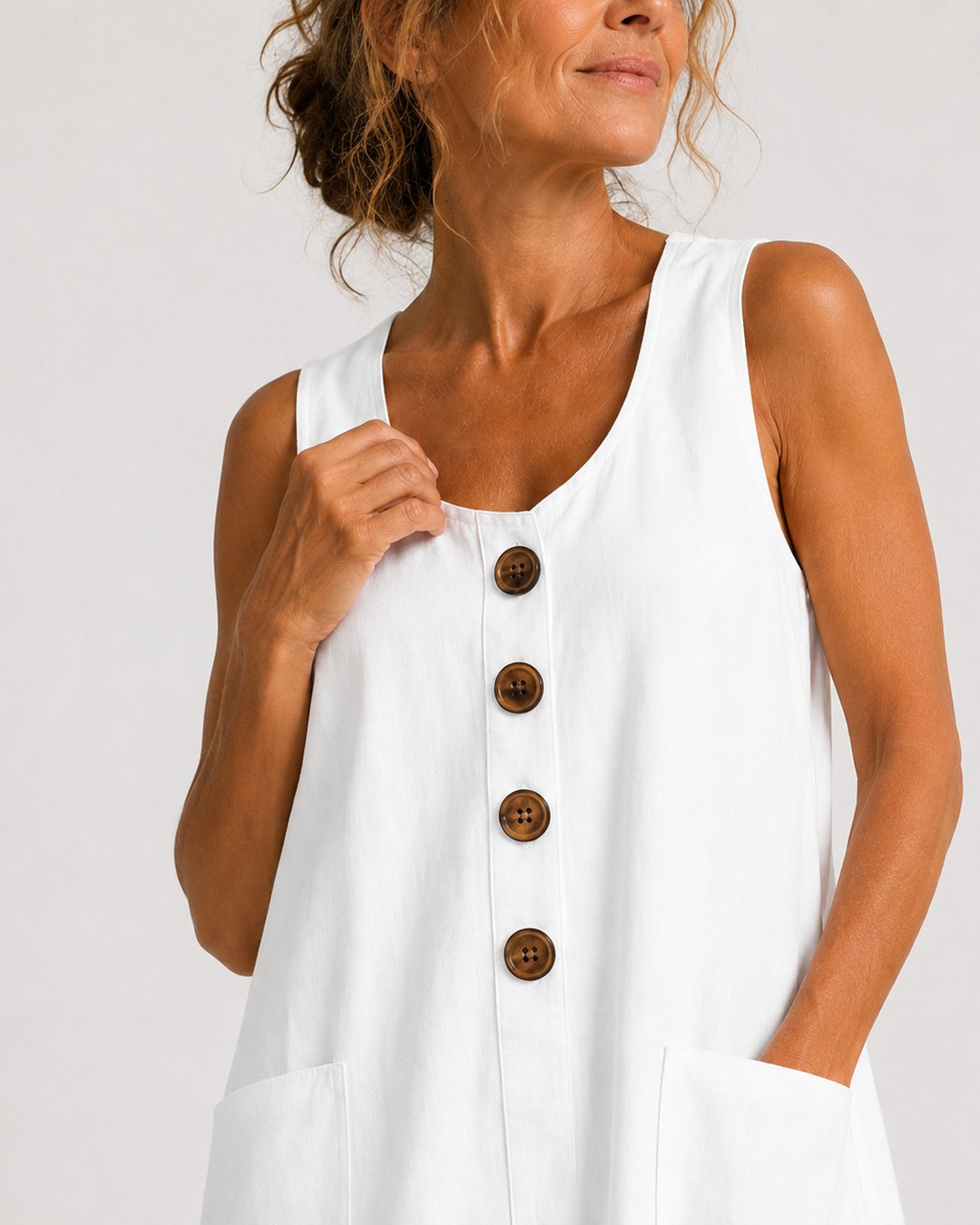 Blaire | Sleeveless Button-Front Mini Dress