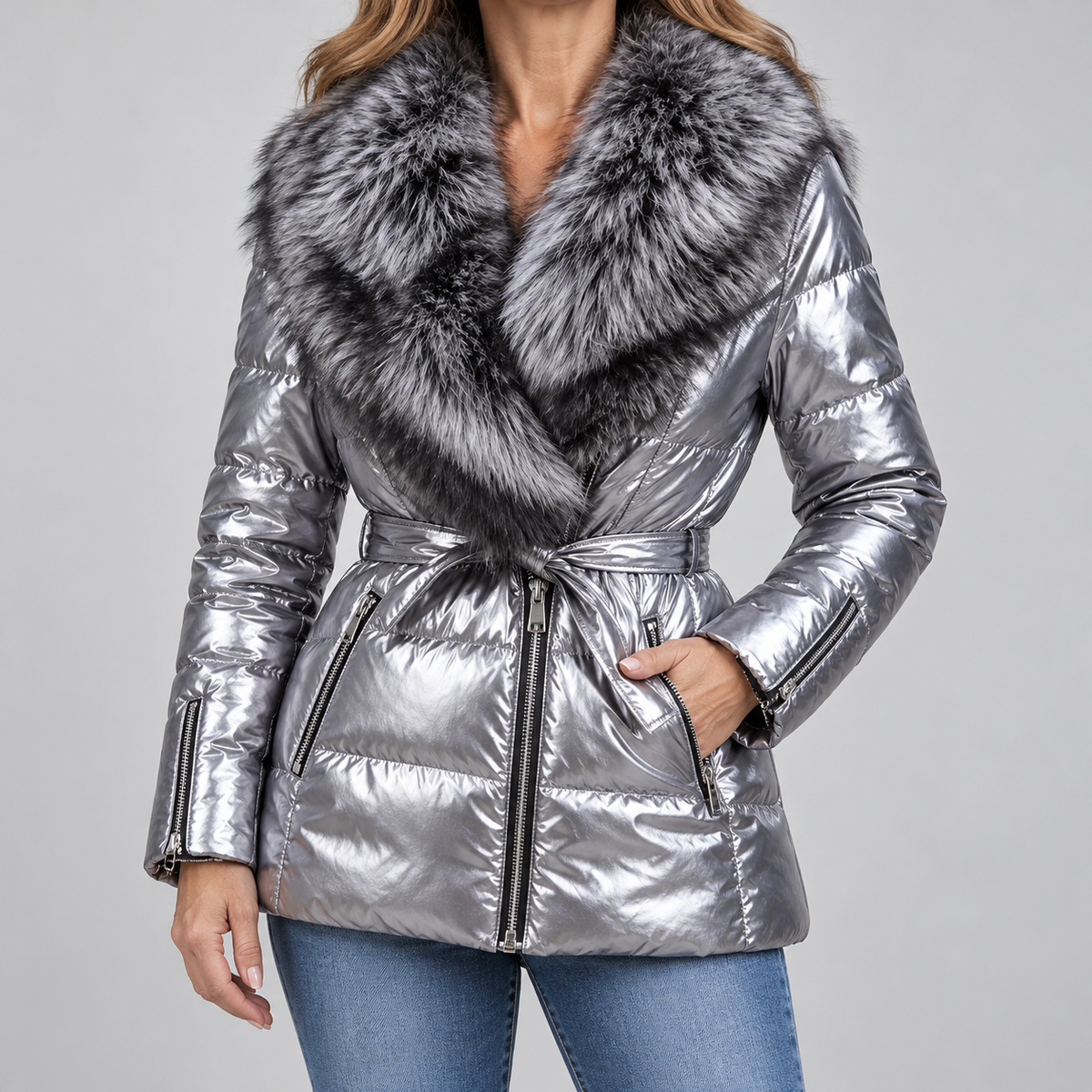 Vivienne™ | Faux Fur Collar Padded Jacket
