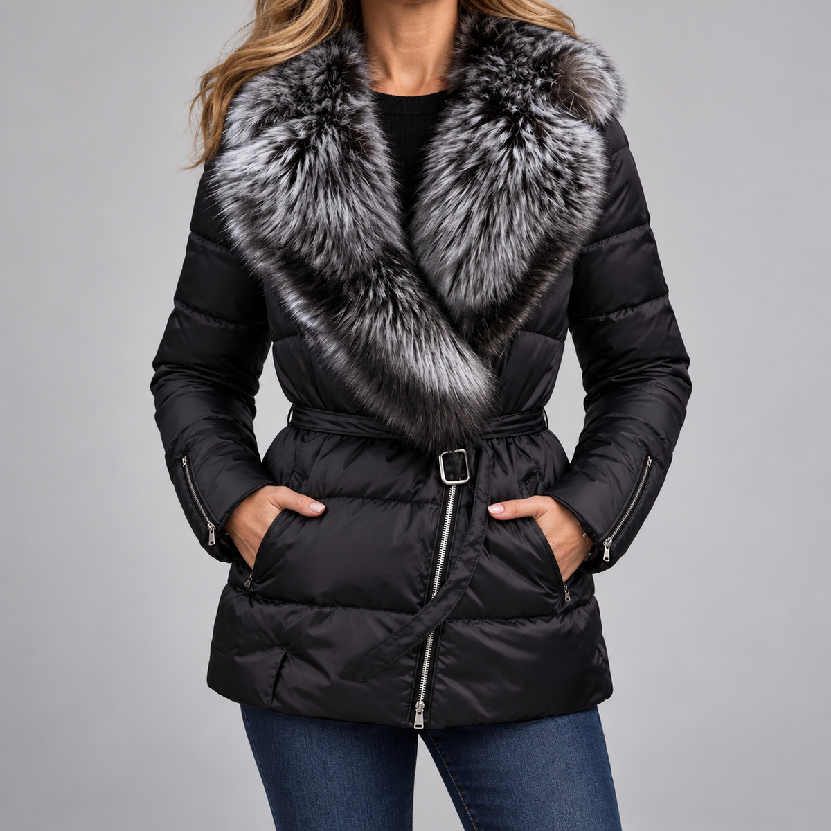 Vivienne™ | Faux Fur Collar Padded Jacket