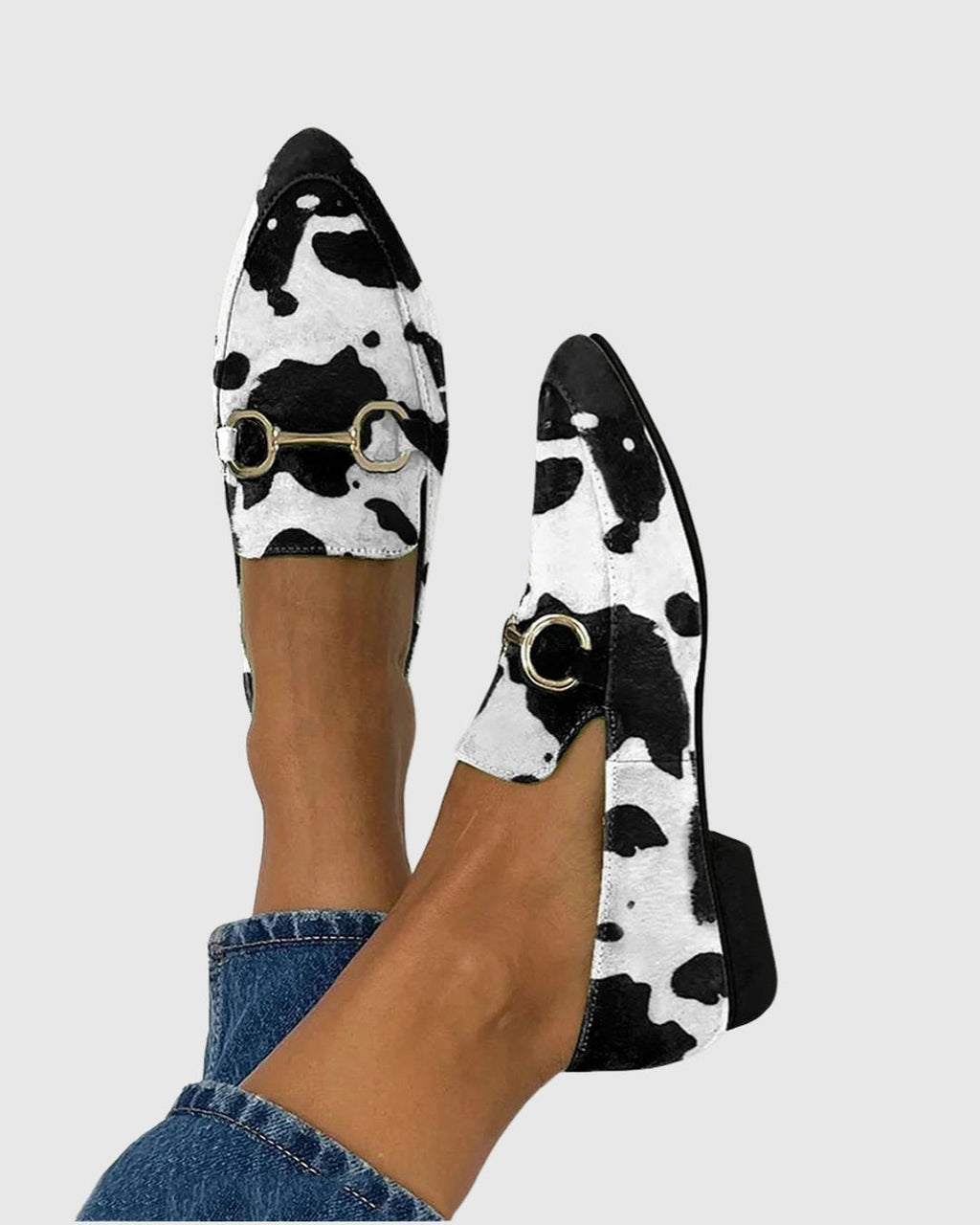 Carmella | Printed Loafers with Buckle Detail