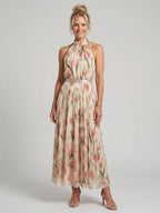 Denise | Halter Neck Floral Midi Dress