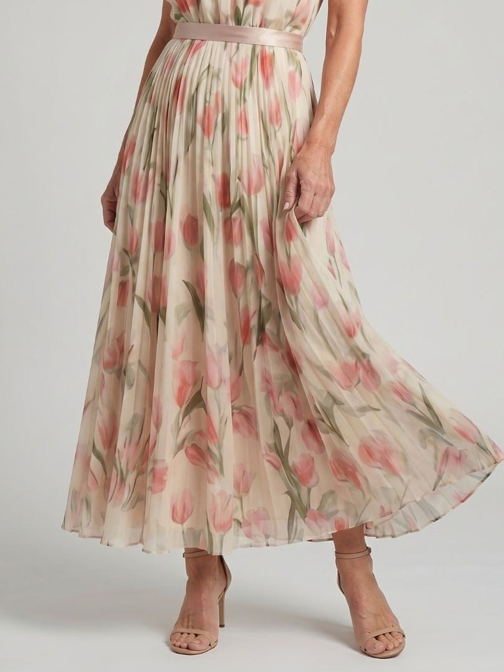 Denise | Halter Neck Floral Midi Dress