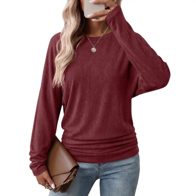 Limited time sale🔥Women's Fall Ruched Hem Lightweight Sweaters