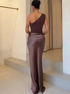 Nanette | One-Shoulder Satin Maxi Dress