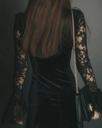 Robina | Velvet and Lace Mini Dress