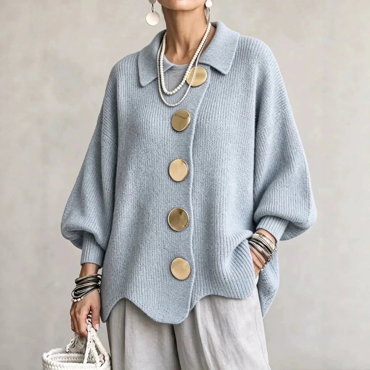 Lisette | Cozy Scalloped Hem Cardigan