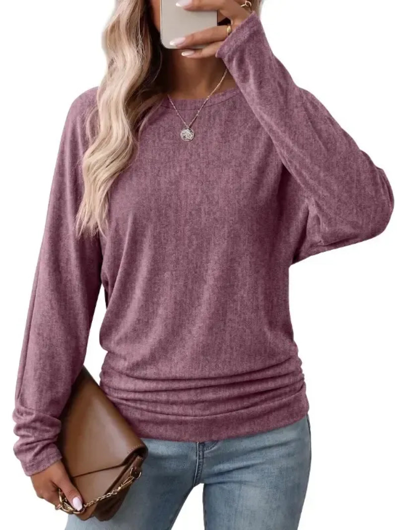 Limited time sale🔥Women's Fall Ruched Hem Lightweight Sweaters