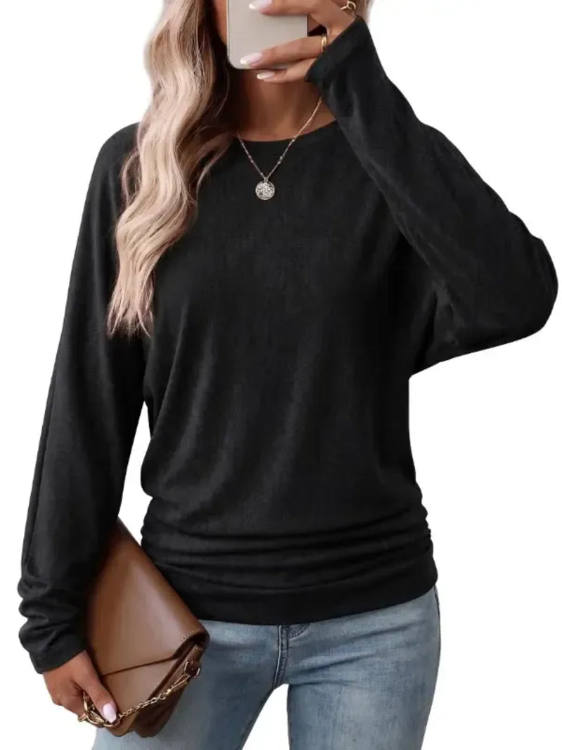 Limited time sale🔥Women's Fall Ruched Hem Lightweight Sweaters