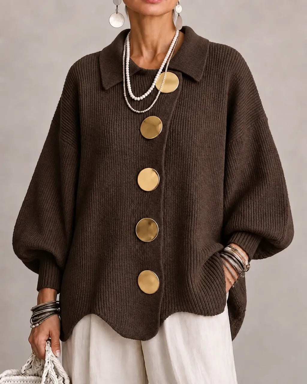 Lisette | Cozy Scalloped Hem Cardigan