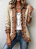 Trinity | Vintage Bohemian Floral Ruffled Jacket