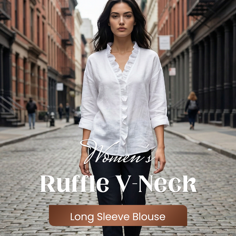 ✨ Effortless Elegance for Every Day – Premium Ruffle V-Neck Blouse! ✨