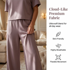 👚 LIMITED-TIME 50% OFF! ✨ Women's Top & Wide-Leg Pants Set – Soft, Breathable, Lounge Wear 🌿